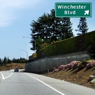 CLICK to EXIT on Winchester Blvd from Highway 85 South