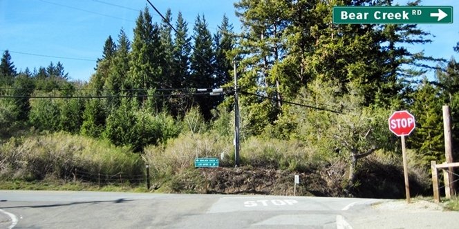 CLICK to continue: Right on Bear Creek Road from Summit Road